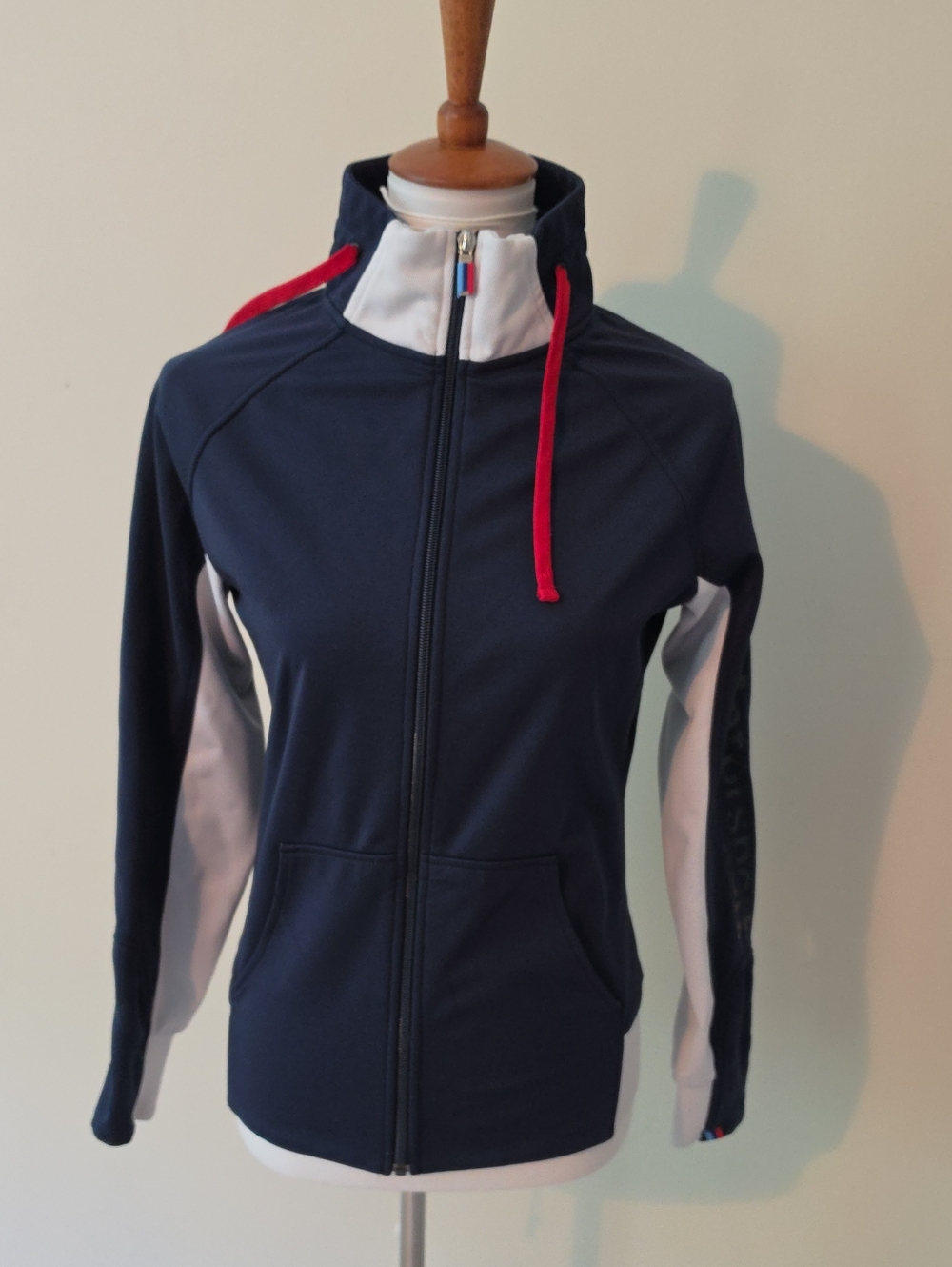 BMW Motorsport Navy and White Full Zip Jacket with Red Accents